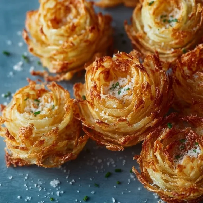 Knusprige Mini Blooming Onion Zwiebelblüten auf einem Teller.