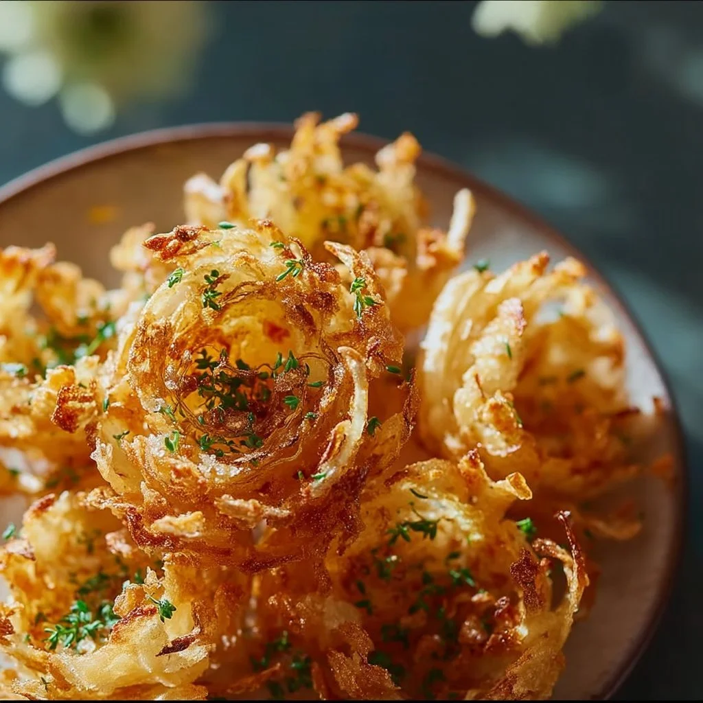 Mini Blooming Onions Rezept - Knusprige Zwiebelblüten selbst gemacht