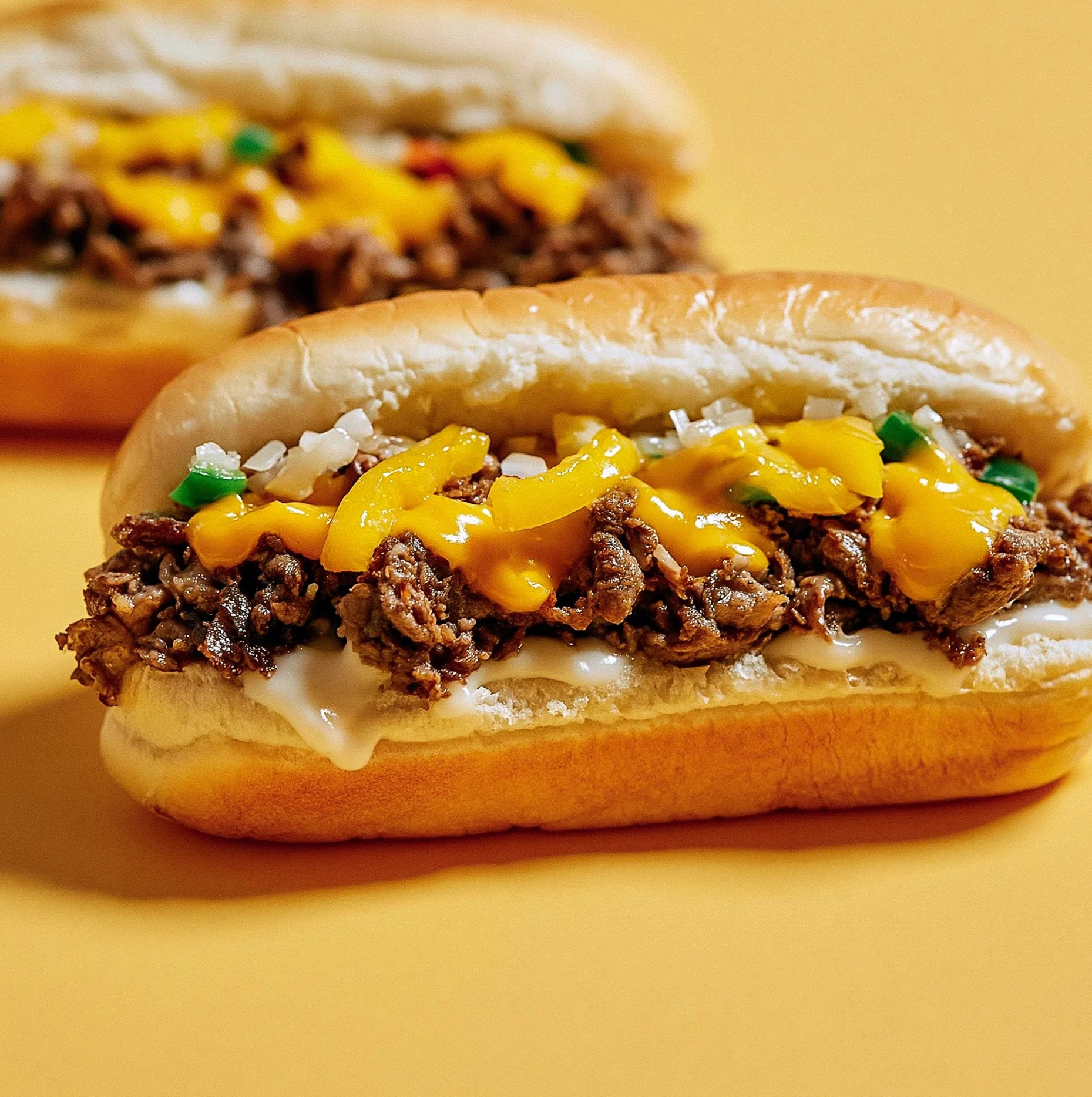Klassisches Philly Cheesesteak Sandwich