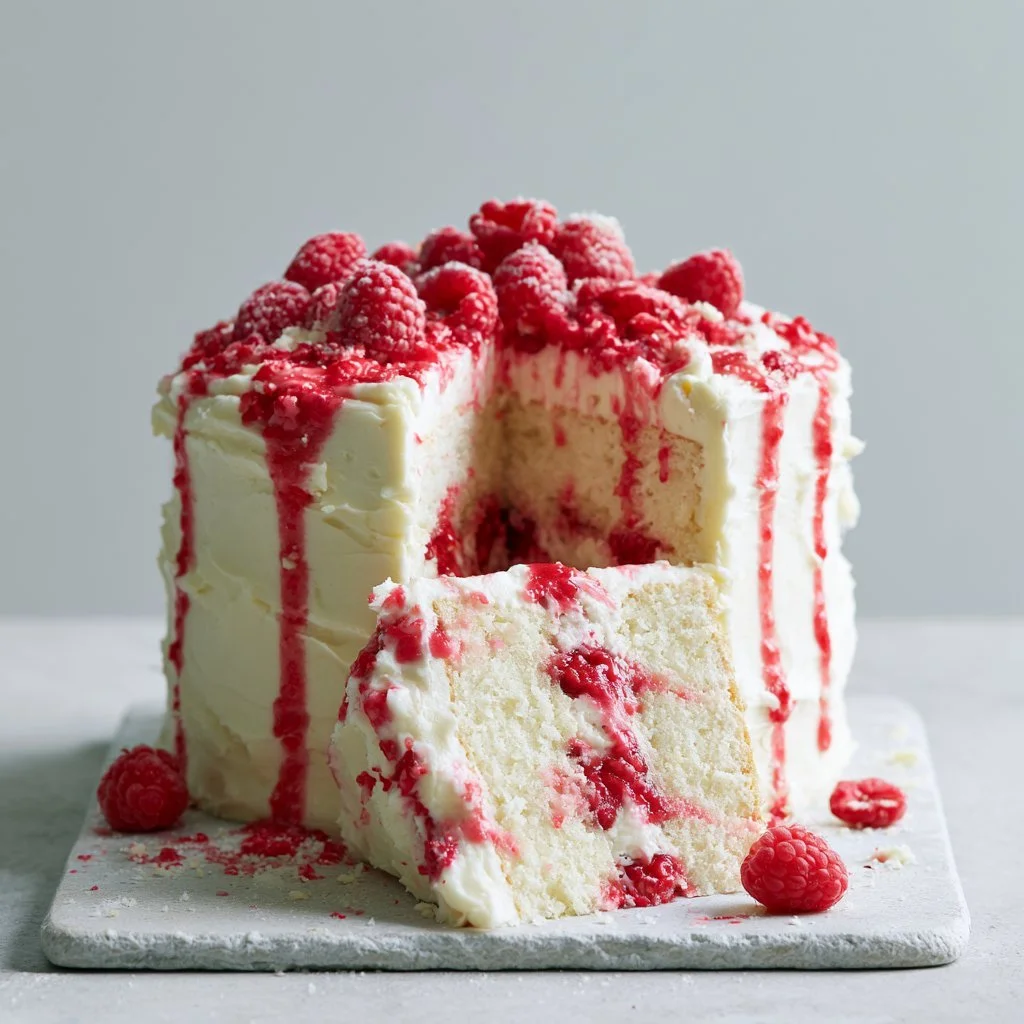Weiße Schokolade Himbeerkuchen
