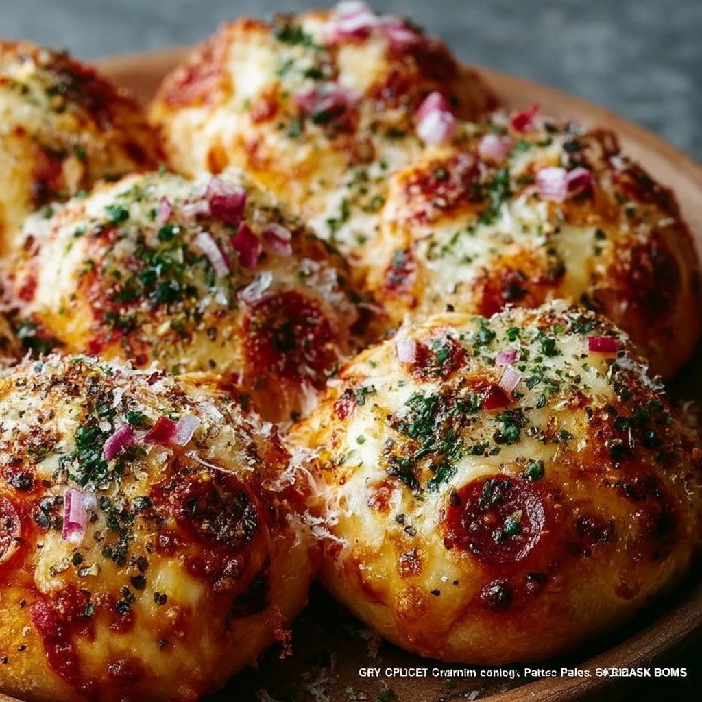 Würzige Käse-Garlic-Pizza-Bomben